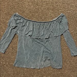 American Eagle Outfitters Blue Off-Shoulder Blouse